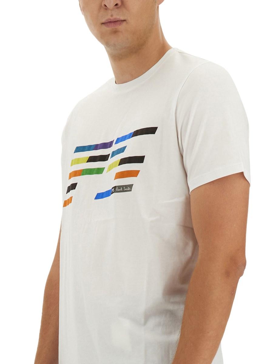 PS BY PAUL SMITH T-SHIRT IN JERSEY DI COTONE CON STAMPA LOGO