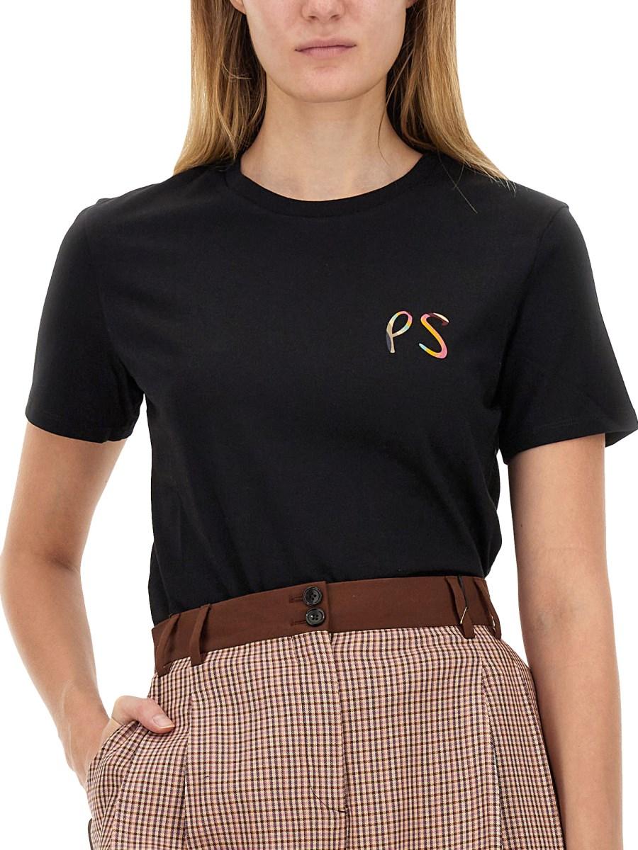 PS BY PAUL SMITH T-SHIRT IN JERSEY DI COTONE CON STAMPA LOGO