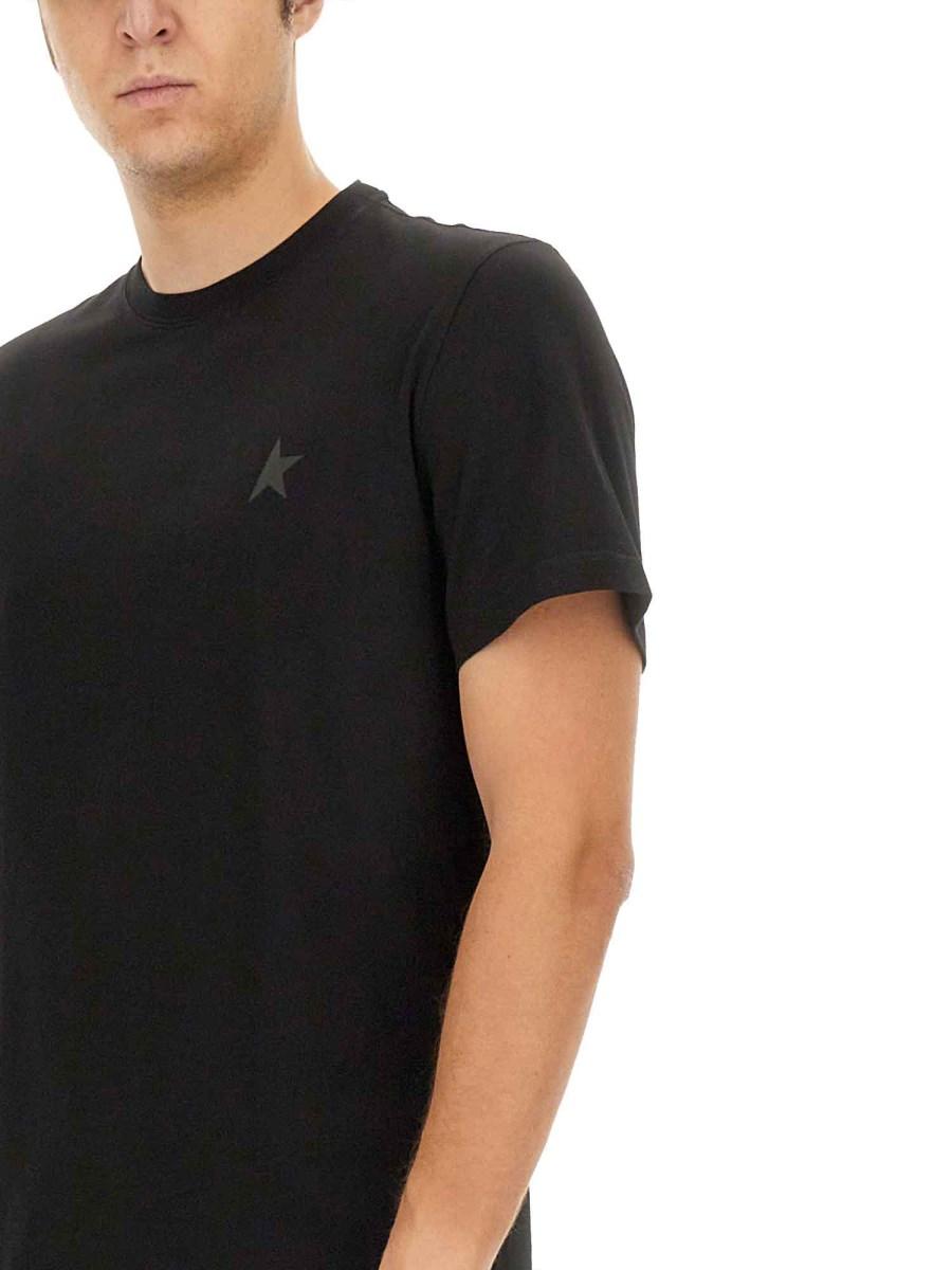 GOLDEN GOOSE T-SHIRT IN JERSEY DI COTONE CON STAMPA LOGO