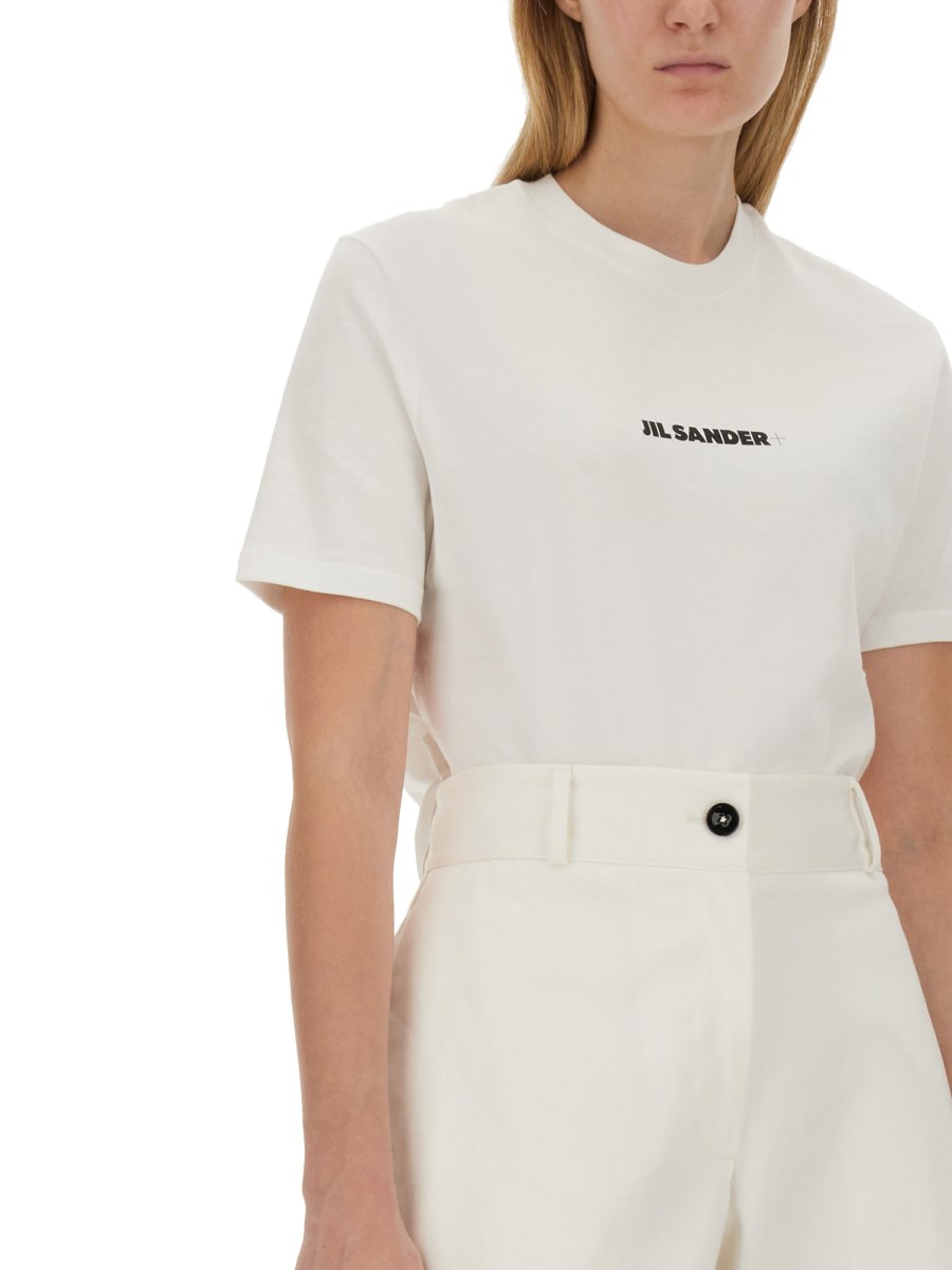 JIL SANDER T-SHIRT IN JERSEY DI COTONE CON STAMPA LOGO