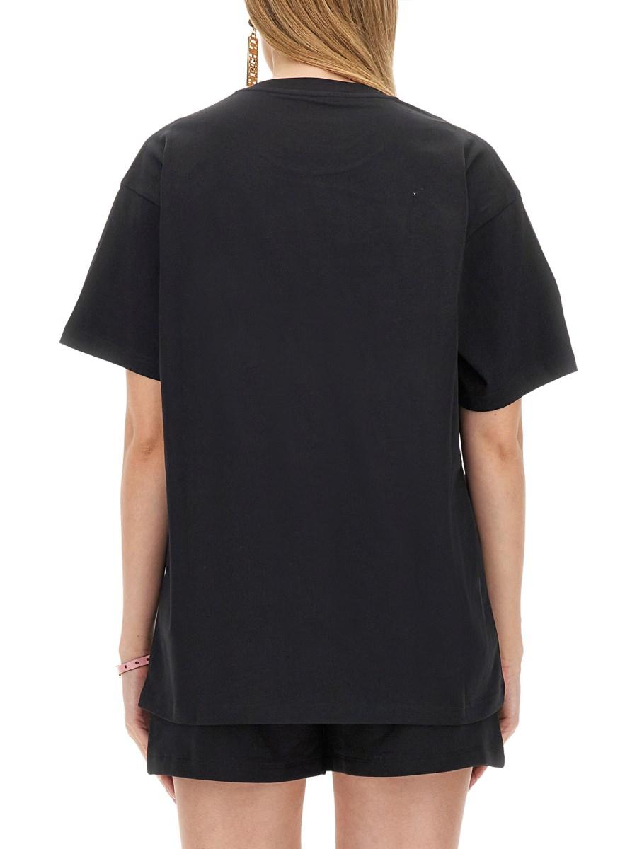 MOSCHINO T-SHIRT IN JERSEY DI COTONE CON STAMPA LOGO