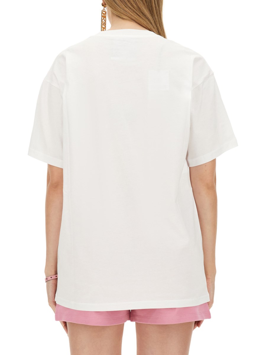 MOSCHINO T-SHIRT IN JERSEY DI COTONE CON STAMPA LOGO