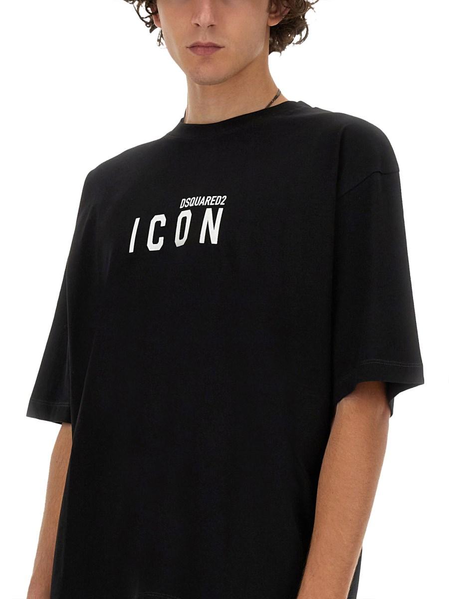 DSQUARED T-SHIRT IN JERSEY DI COTONE CON STAMPA LOGO
