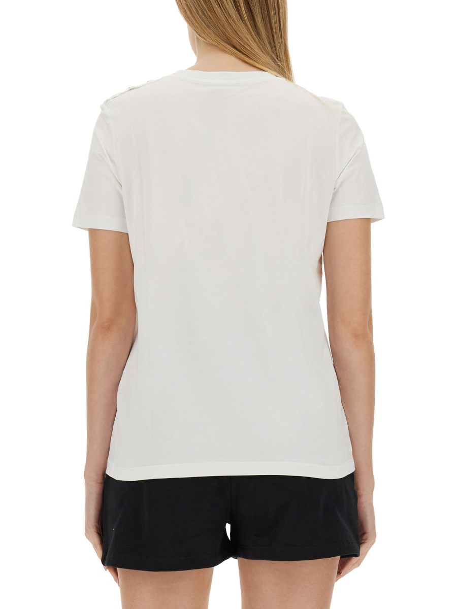BALMAIN T-SHIRT IN JERSEY DI COTONE CON STAMPA LOGO