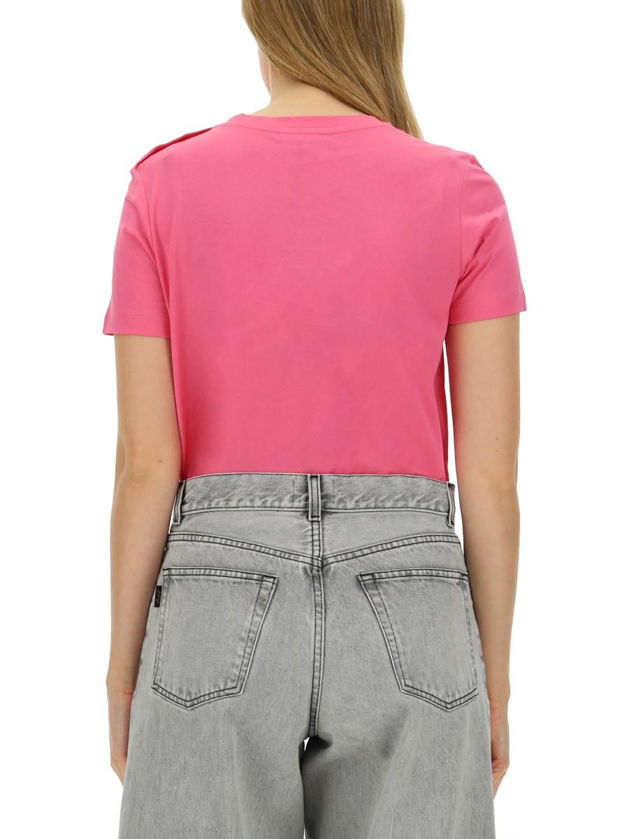 BALMAIN T-SHIRT IN JERSEY DI COTONE CON STAMPA LOGO