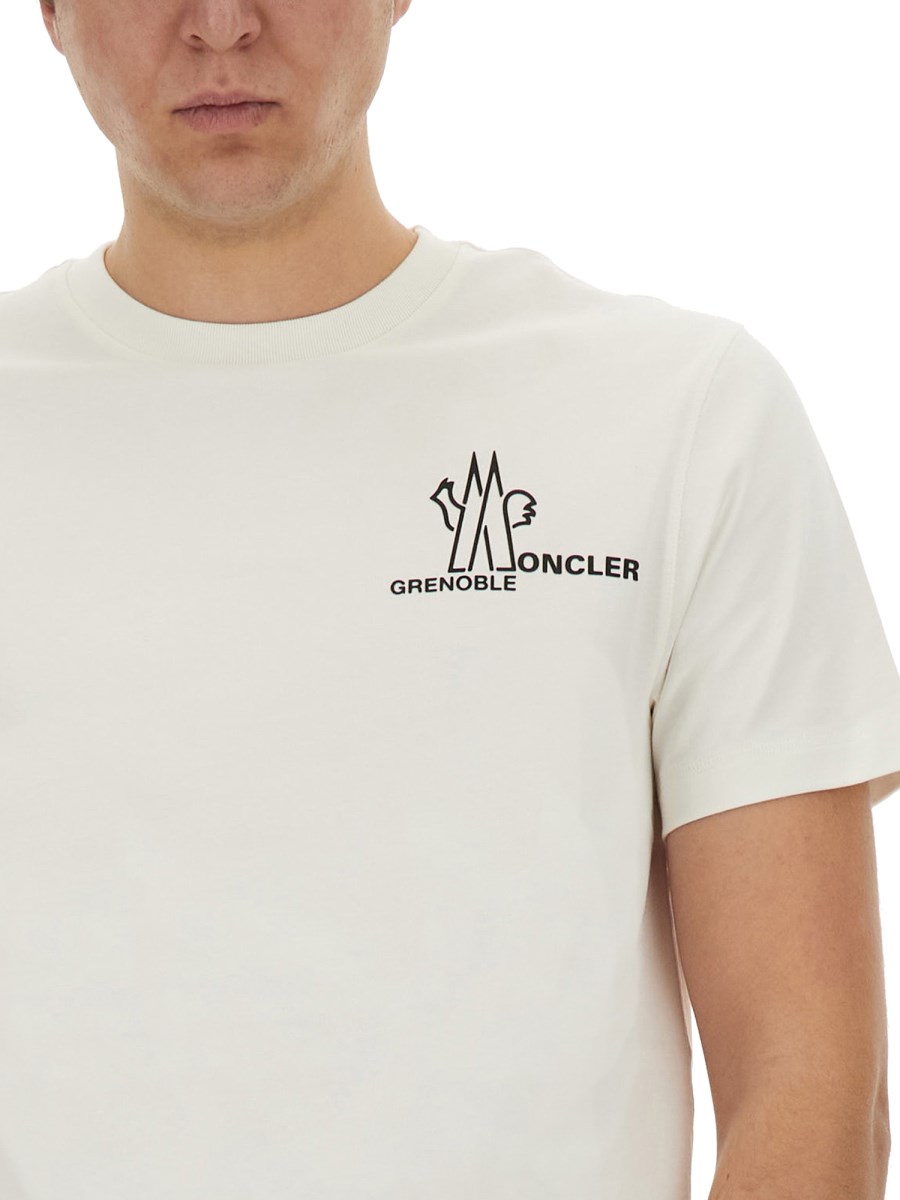 MONCLER GRENOBLE T-SHIRT IN JERSEY DI COTONE CON STAMPA LOGO