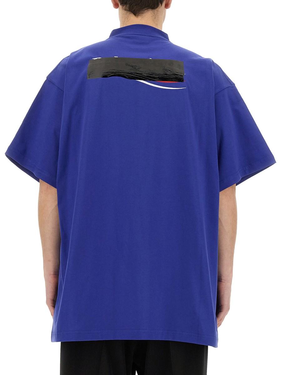 BALENCIAGA T-SHIRT IN JERSEY DI COTONE CON STAMPA LOGO