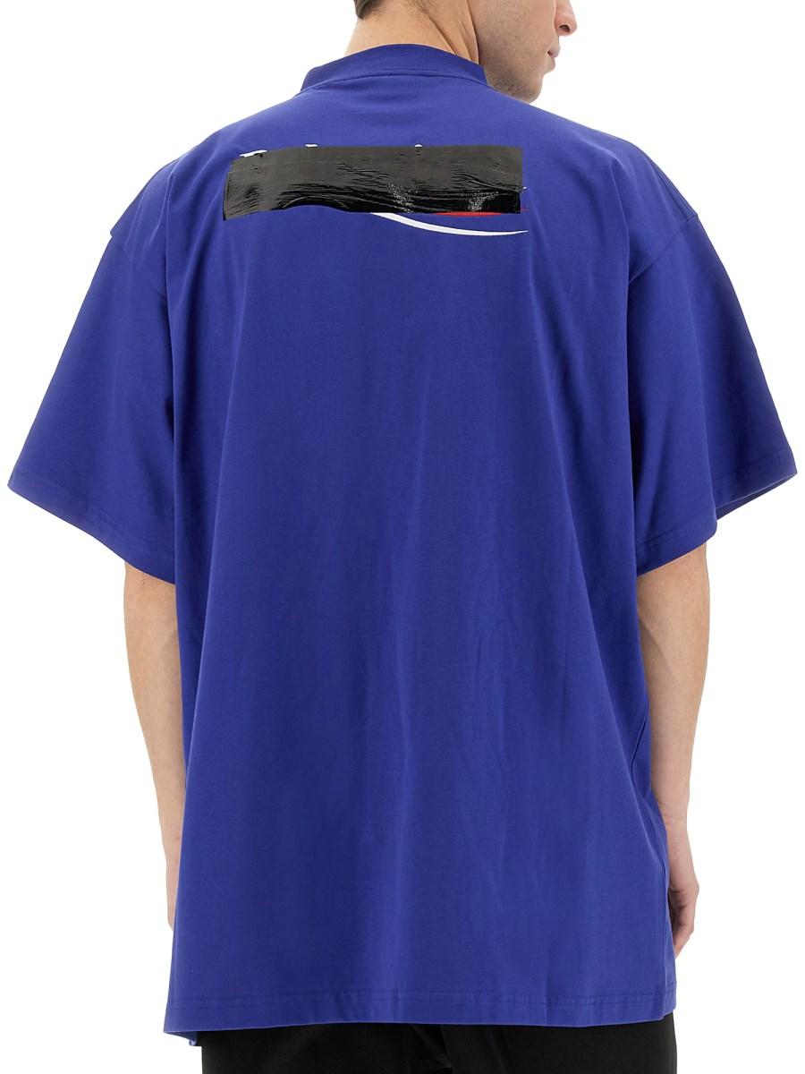 BALENCIAGA T-SHIRT IN JERSEY DI COTONE CON STAMPA LOGO