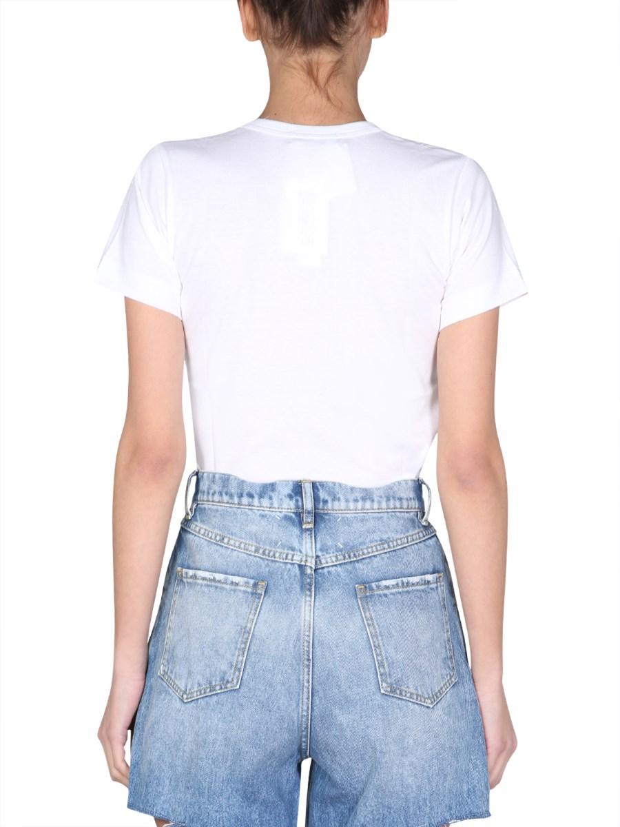 COMME DES GARCONS PLAY T-SHIRT IN JERSEY DI COTONE CON STAMPA LOGO
