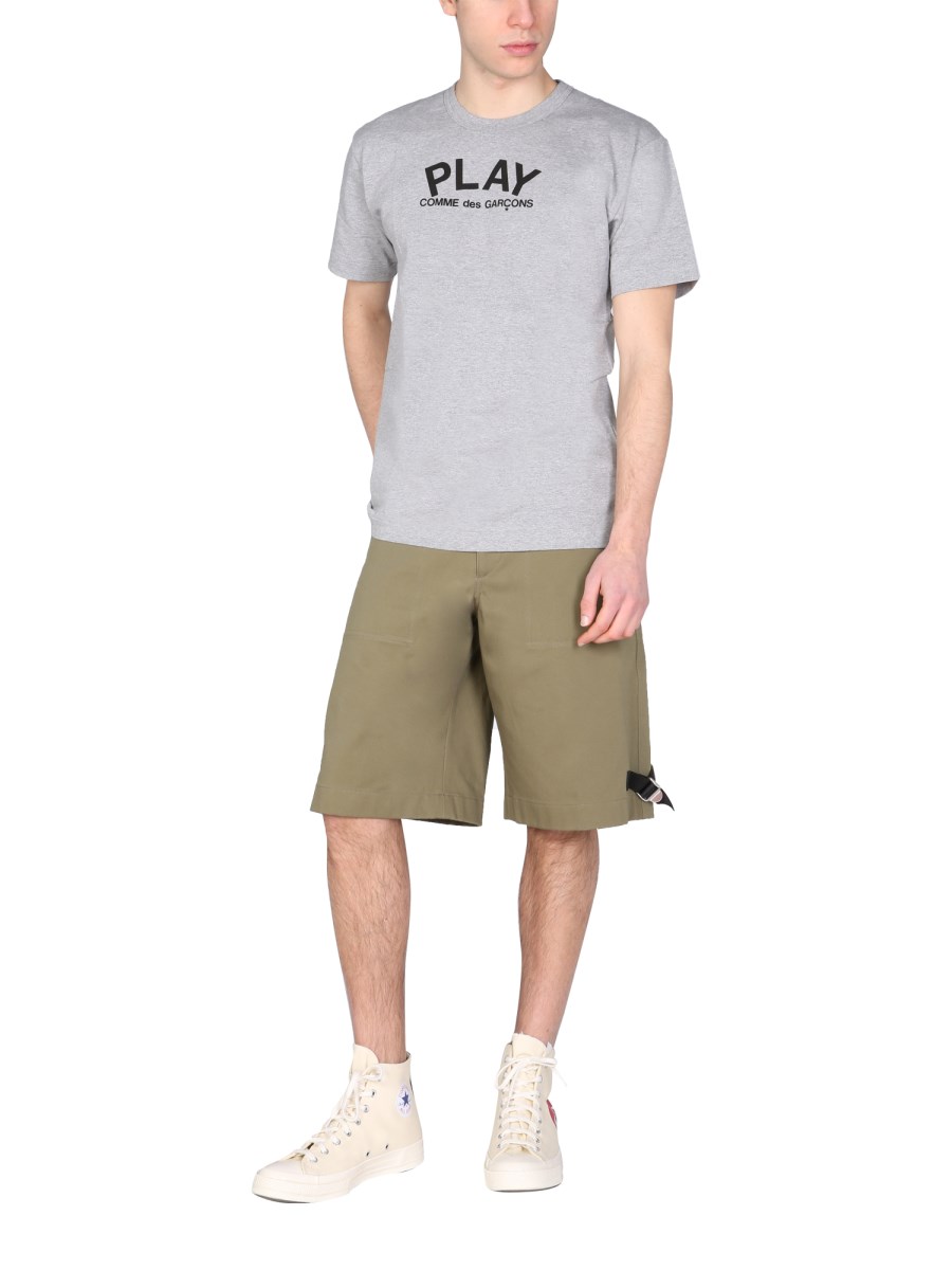 COMME DES GARCONS PLAY T-SHIRT IN JERSEY DI COTONE CON STAMPA LOGO