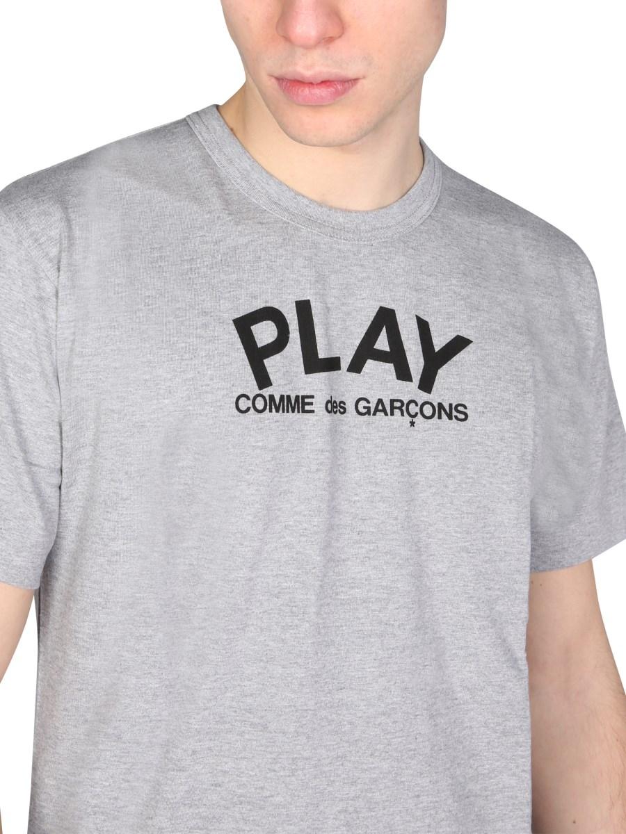 COMME DES GARCONS PLAY T-SHIRT IN JERSEY DI COTONE CON STAMPA LOGO