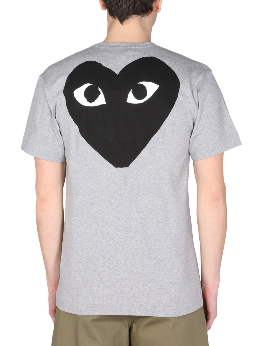 COMME DES GARCONS PLAY T-SHIRT IN JERSEY DI COTONE CON STAMPA LOGO