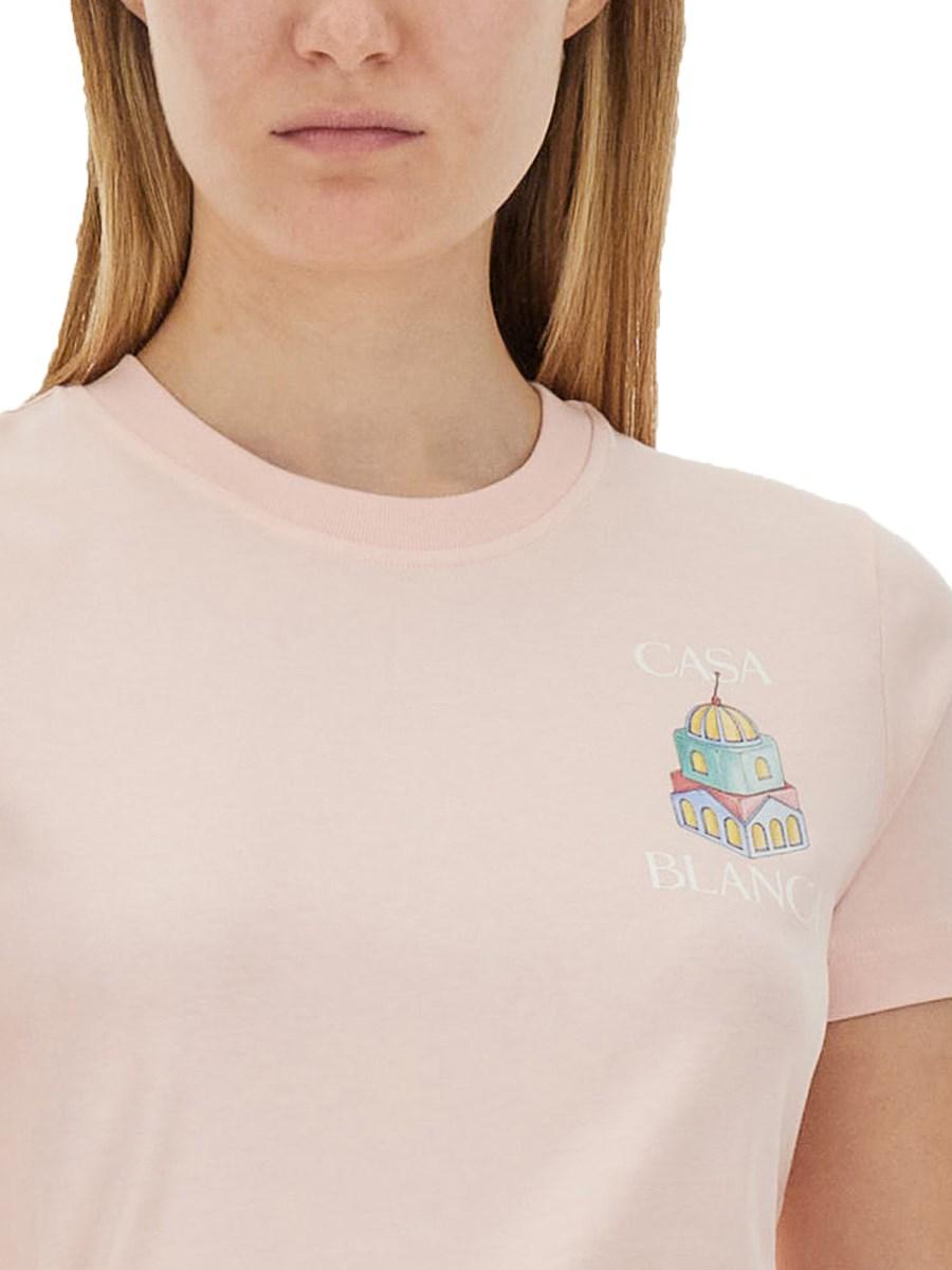 CASABLANCA T-SHIRT IN JERSEY DI COTONE CON STAMPA LOGO