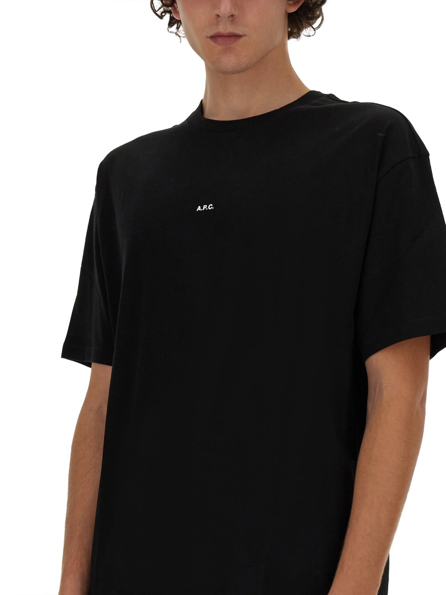 A.P.C. T-SHIRT IN JERSEY DI COTONE CON STAMPA MICRO LOGO