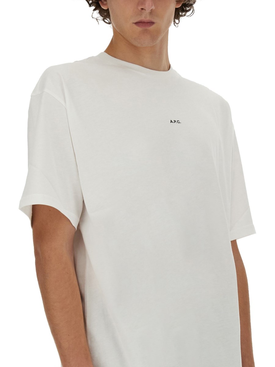 A.P.C. T-SHIRT IN JERSEY DI COTONE CON STAMPA MICRO LOGO