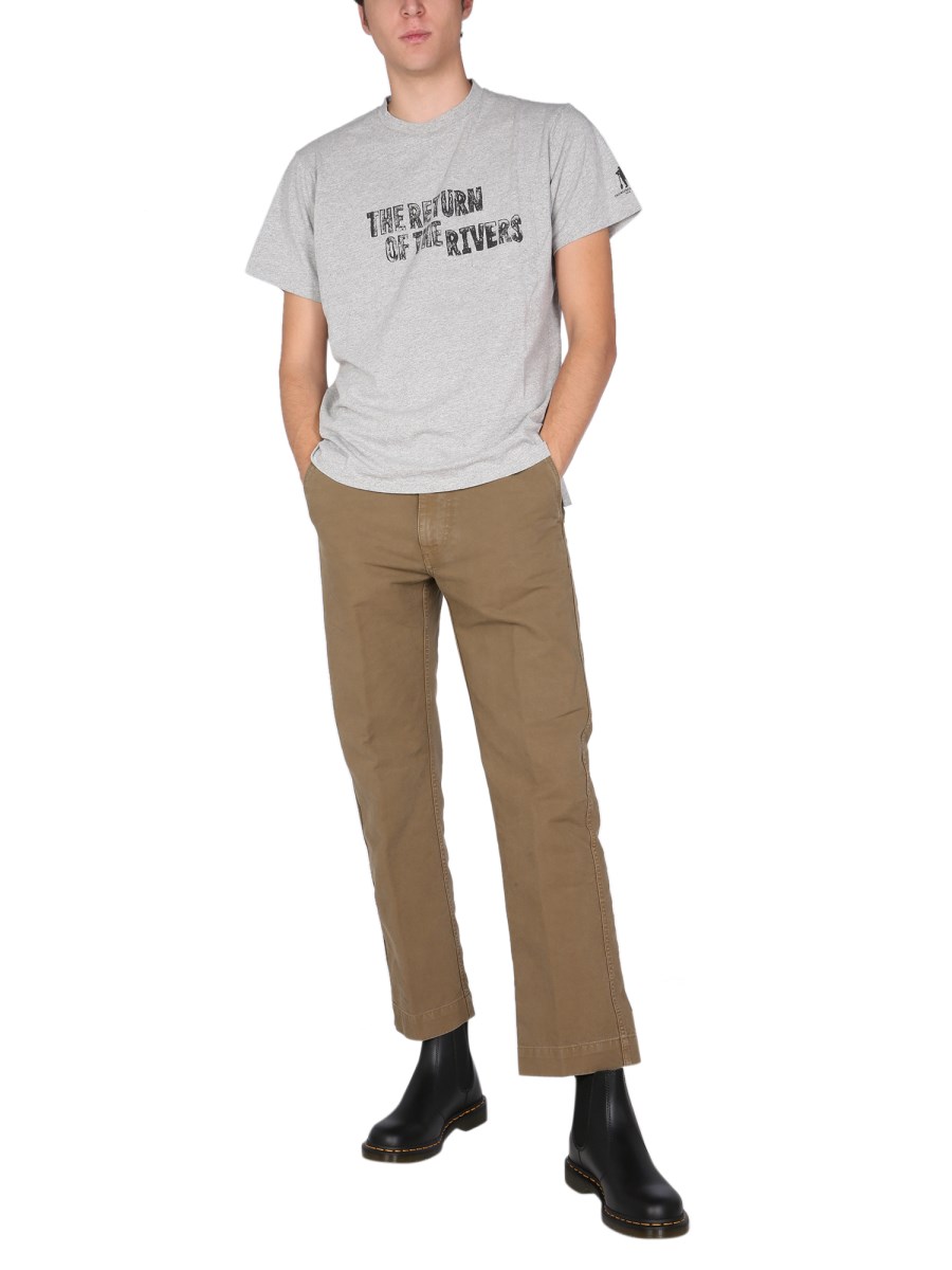 ENGINEERED GARMENTS T-SHIRT IN JERSEY DI COTONE CON STAMPA