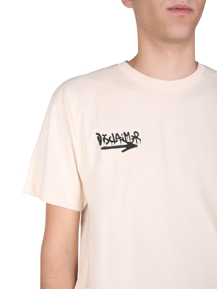 DISCLAIMER T-SHIRT IN JERSEY DI COTONE CON STAMPA SERIGRAFICA