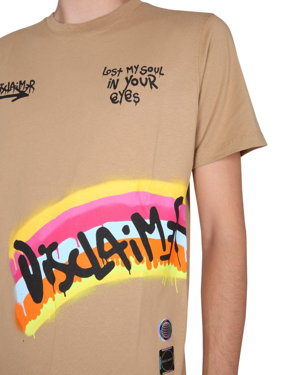 DISCLAIMER T-SHIRT IN JERSEY DI COTONE CON STAMPA SERIGRAFICA