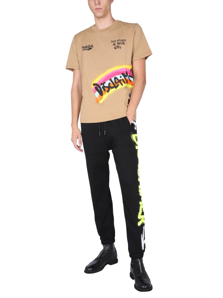 DISCLAIMER T-SHIRT IN JERSEY DI COTONE CON STAMPA SERIGRAFICA