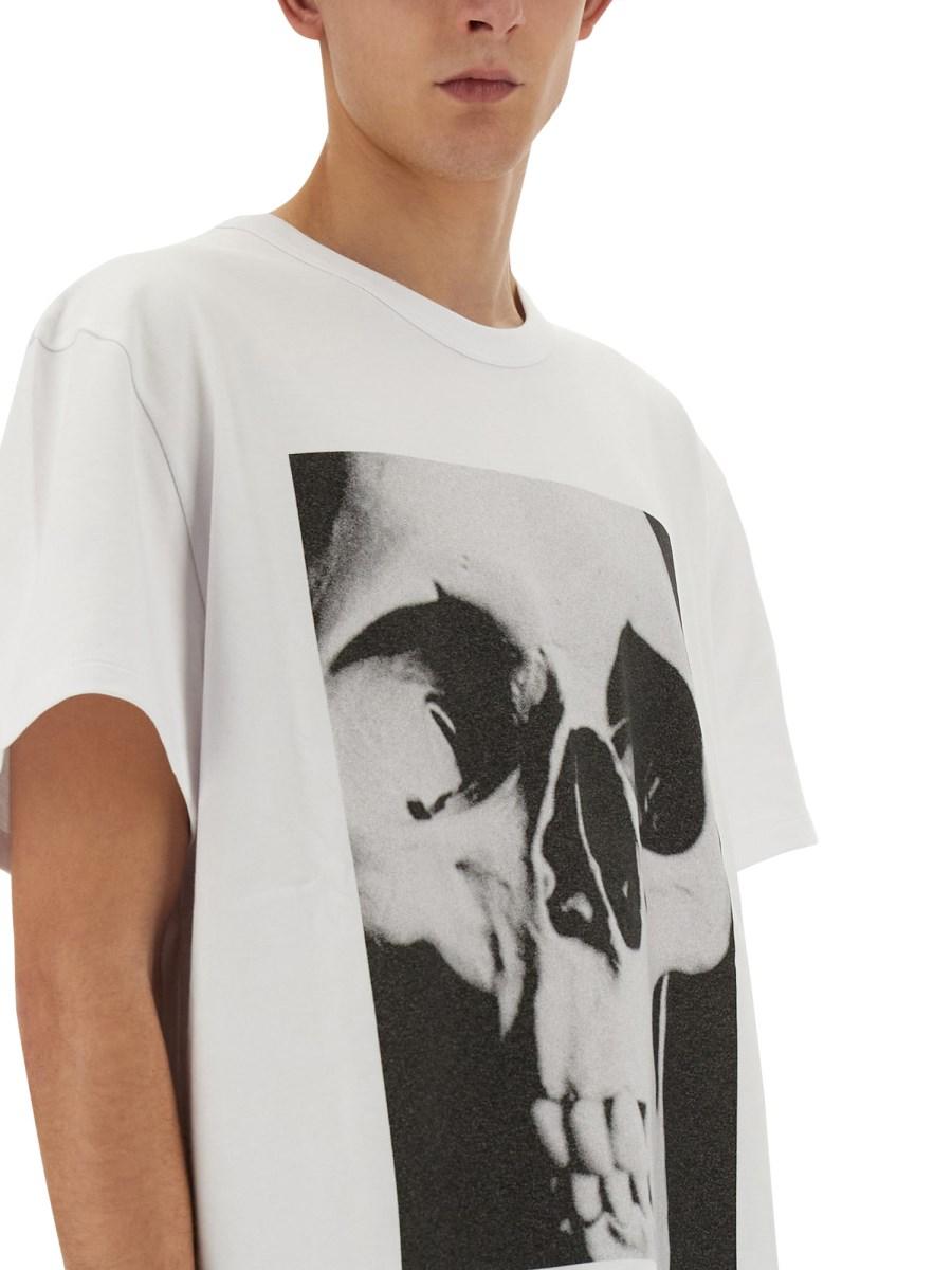 ALEXANDER McQUEEN T-SHIRT IN JERSEY DI COTONE CON STAMPA SKULL
