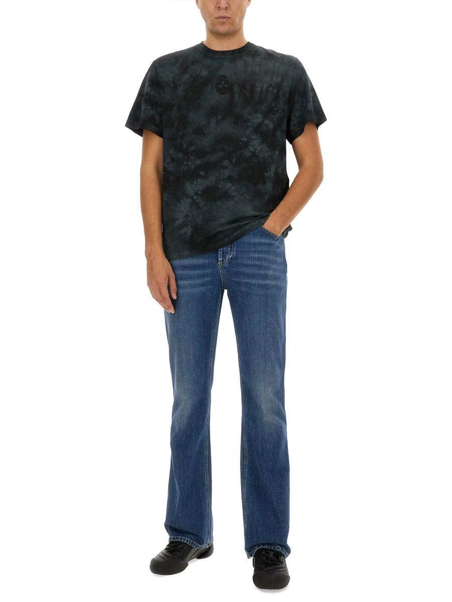 ALEXANDER McQUEEN T-SHIRT IN JERSEY DI COTONE CON TINTA VARIEGATA