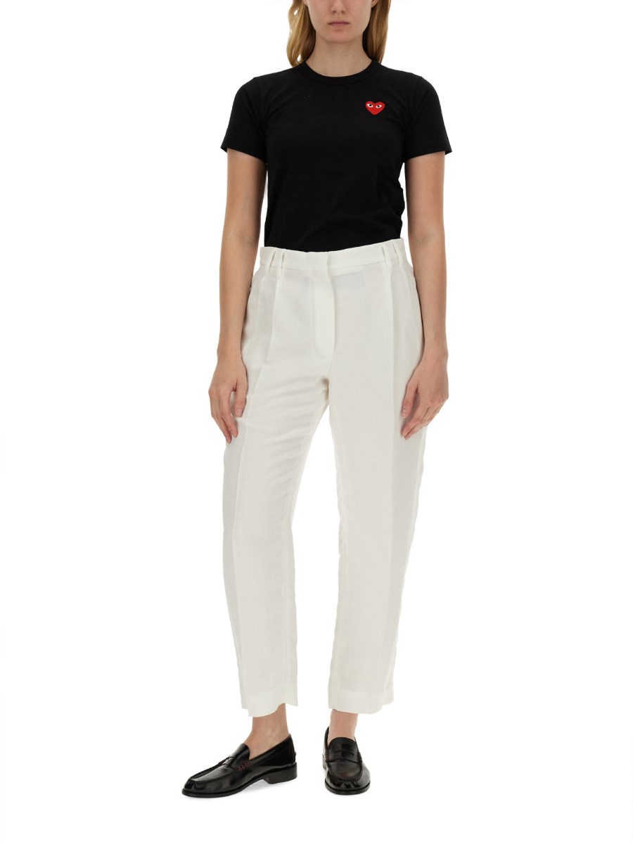 COMME DES GARCONS PLAY T-SHIRT IN JERSEY DI COTONE E LOGO