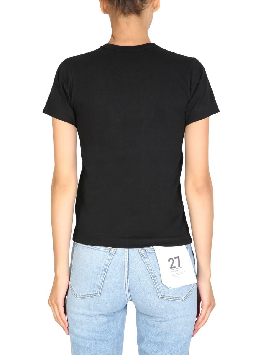 COMME DES GARCONS PLAY T-SHIRT IN JERSEY DI COTONE E LOGO
