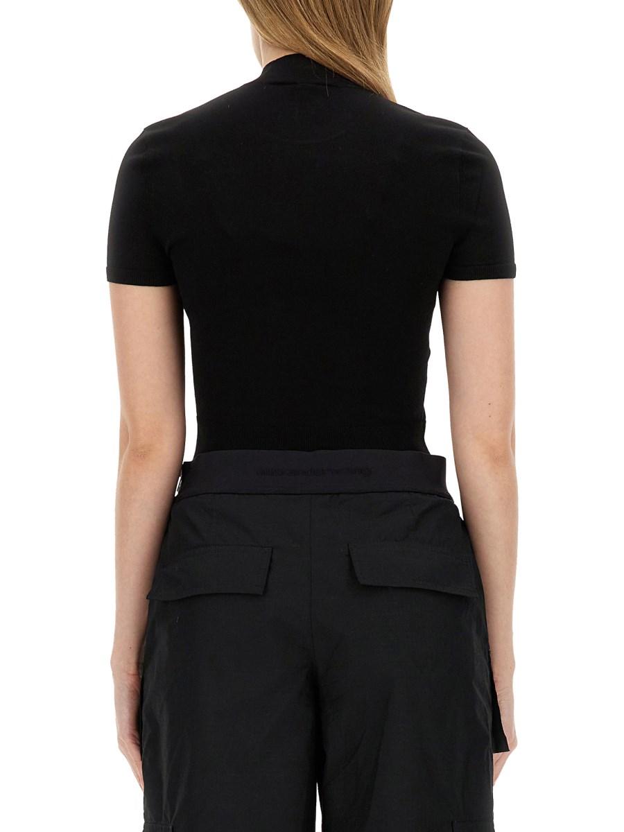 ALEXANDERWANG.T T-SHIRT IN MAGLIA DI VISCOSA CON LOGO