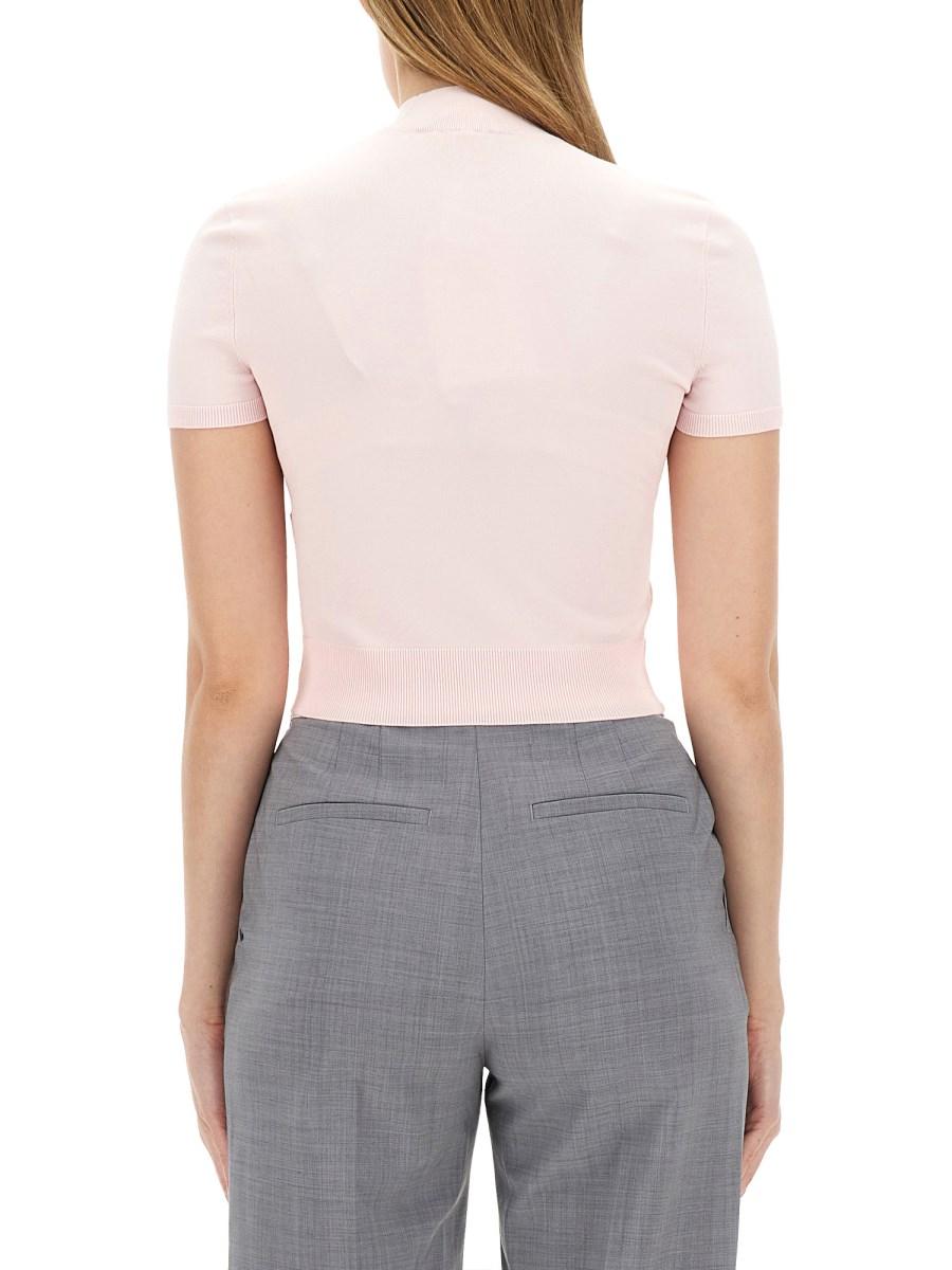 ALEXANDERWANG.T T-SHIRT IN MAGLIA DI VISCOSA CON LOGO