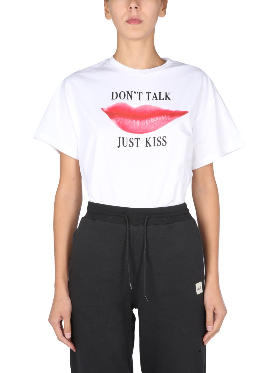 ÊTRE CÉCILE T-SHIRT JUST KISS IN JERSEY DI COTONE BIOLOGICO