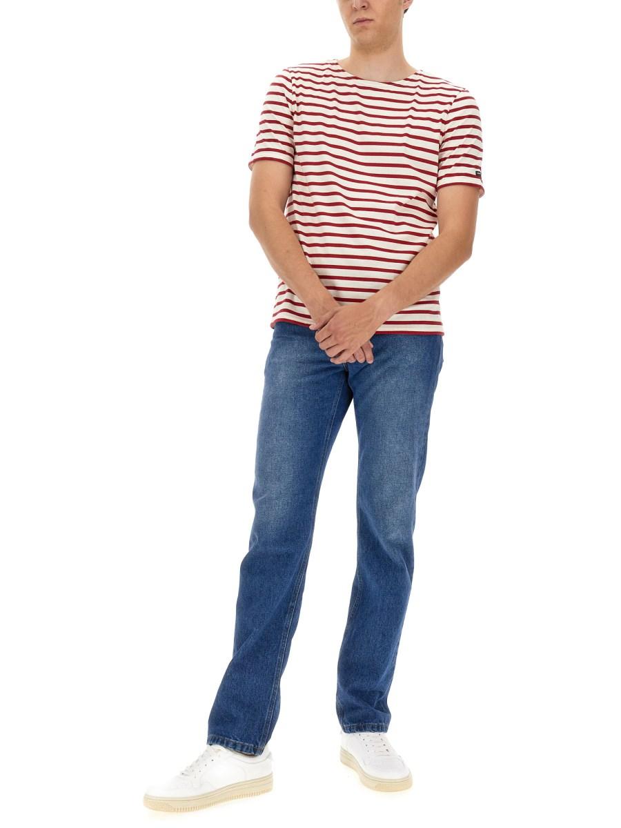 SAINT JAMES T-SHIRT LEVANT MODERNE IN COTONE CON MOTIVO A RIGHE