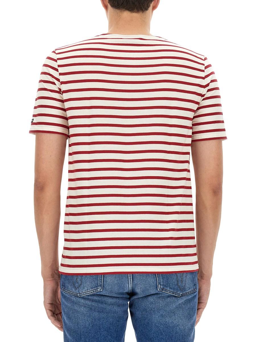 SAINT JAMES T-SHIRT LEVANT MODERNE IN COTONE CON MOTIVO A RIGHE