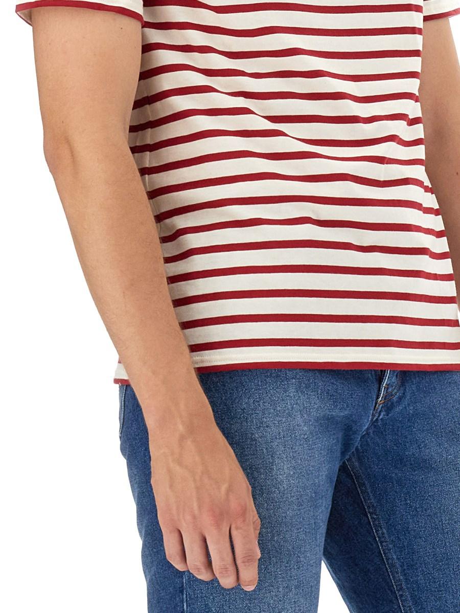 SAINT JAMES T-SHIRT LEVANT MODERNE IN COTONE CON MOTIVO A RIGHE