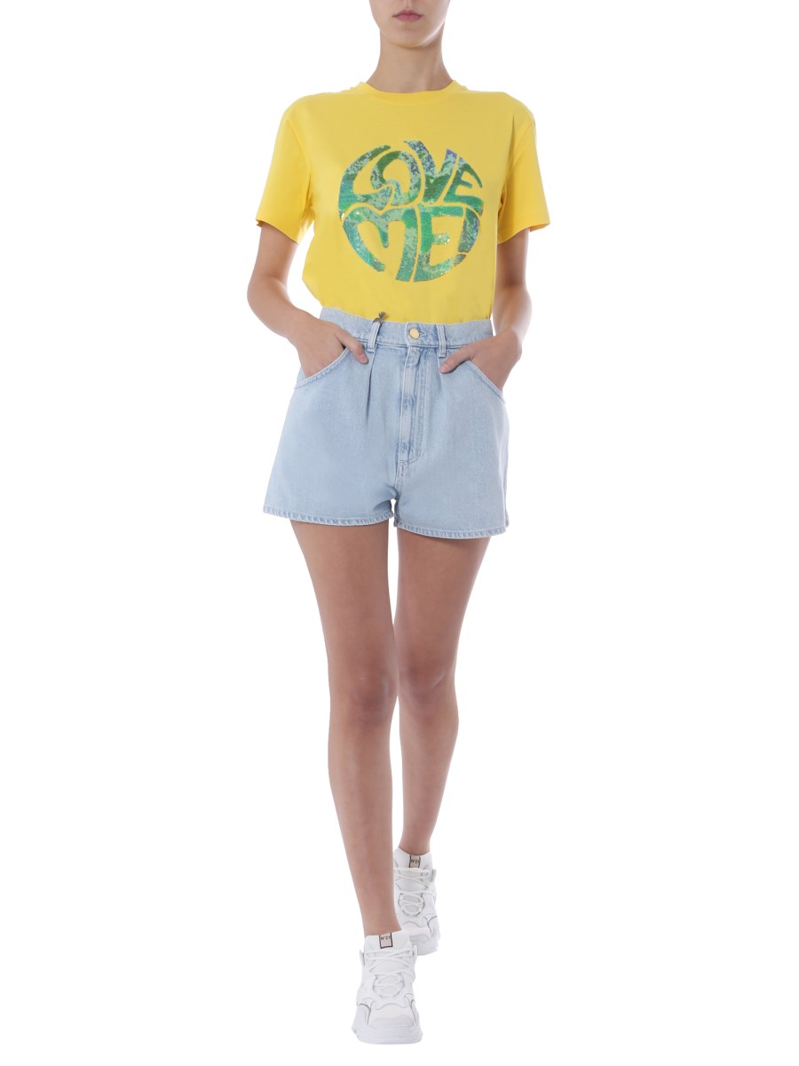 ALBERTA FERRETTI T-SHIRT "LOVE ME" GIROCOLLO IN COTONE