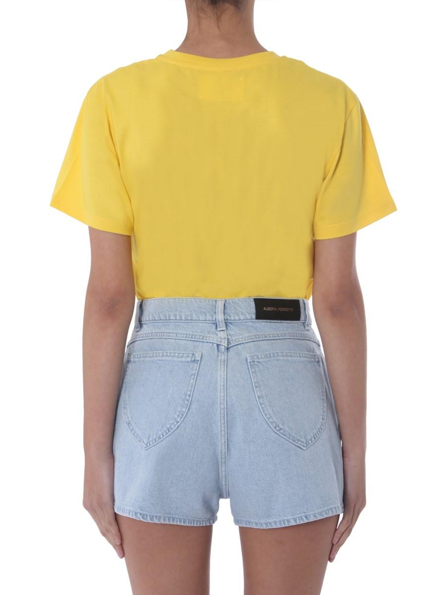 ALBERTA FERRETTI T-SHIRT "LOVE ME" GIROCOLLO IN COTONE