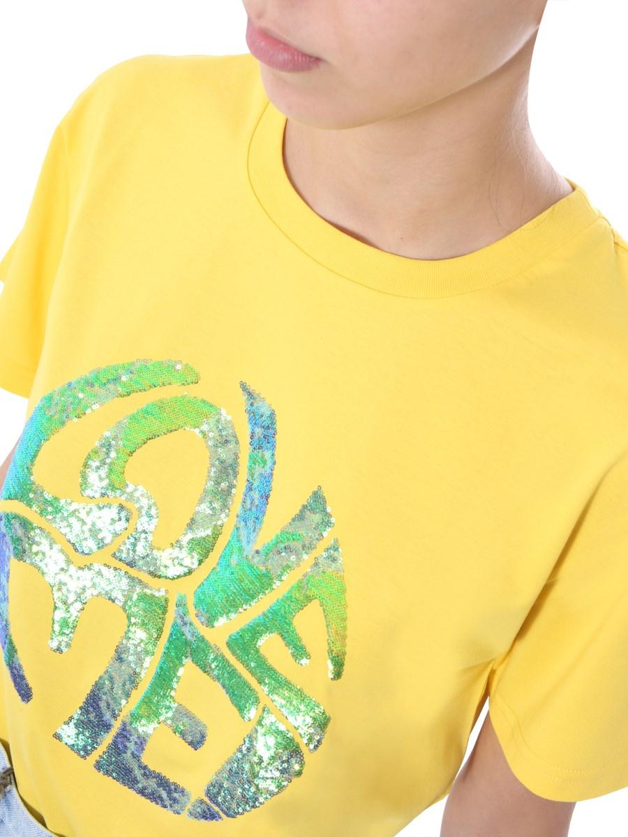 ALBERTA FERRETTI T-SHIRT "LOVE ME" GIROCOLLO IN COTONE