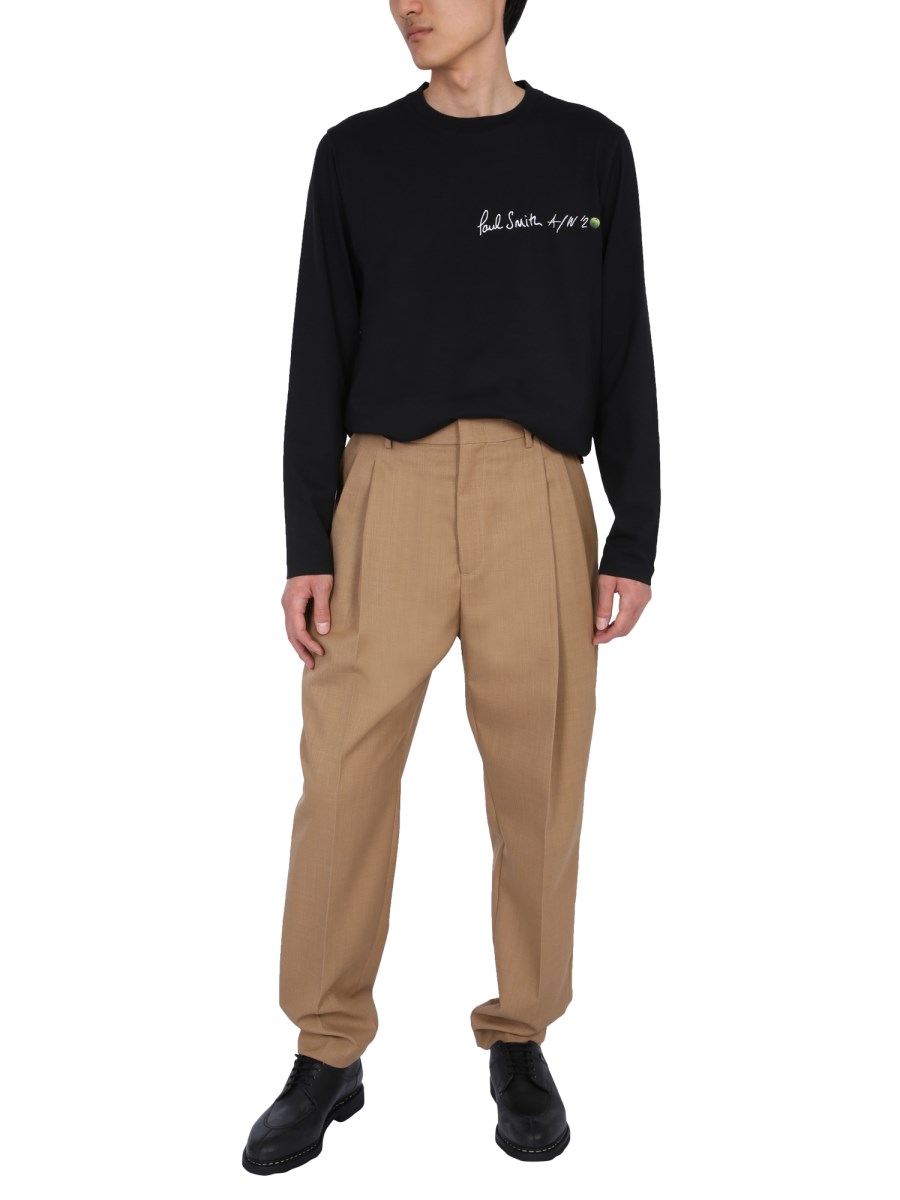 PAUL SMITH T-SHIRT MANICA LUNGA IN COTONE ORGANICO CON STAMPA