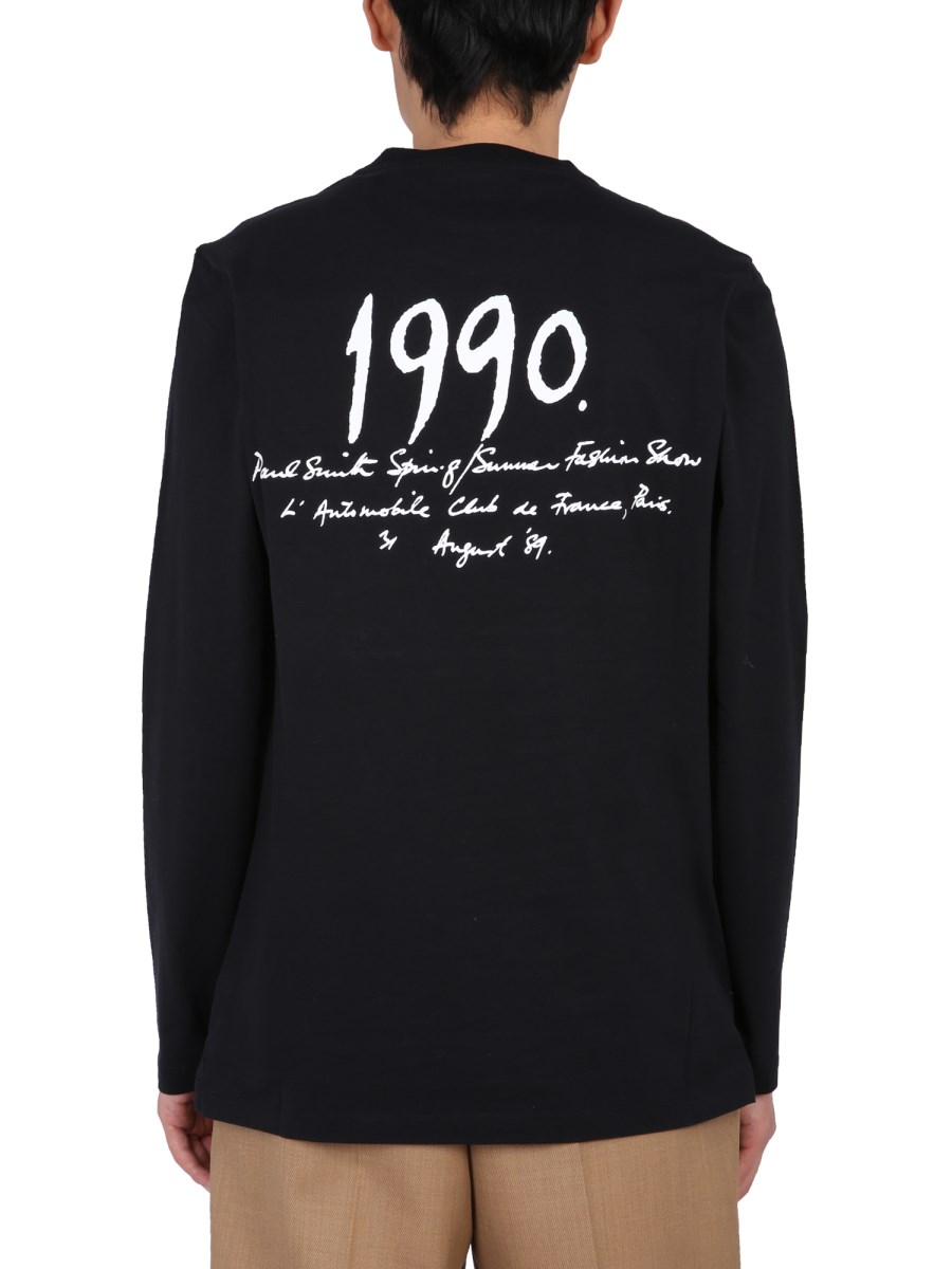 PAUL SMITH T-SHIRT MANICA LUNGA IN COTONE ORGANICO CON STAMPA