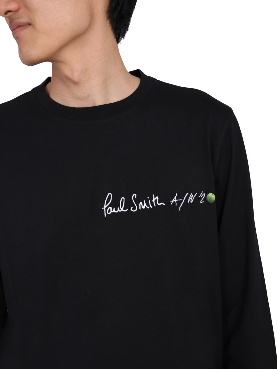 PAUL SMITH T-SHIRT MANICA LUNGA IN COTONE ORGANICO CON STAMPA