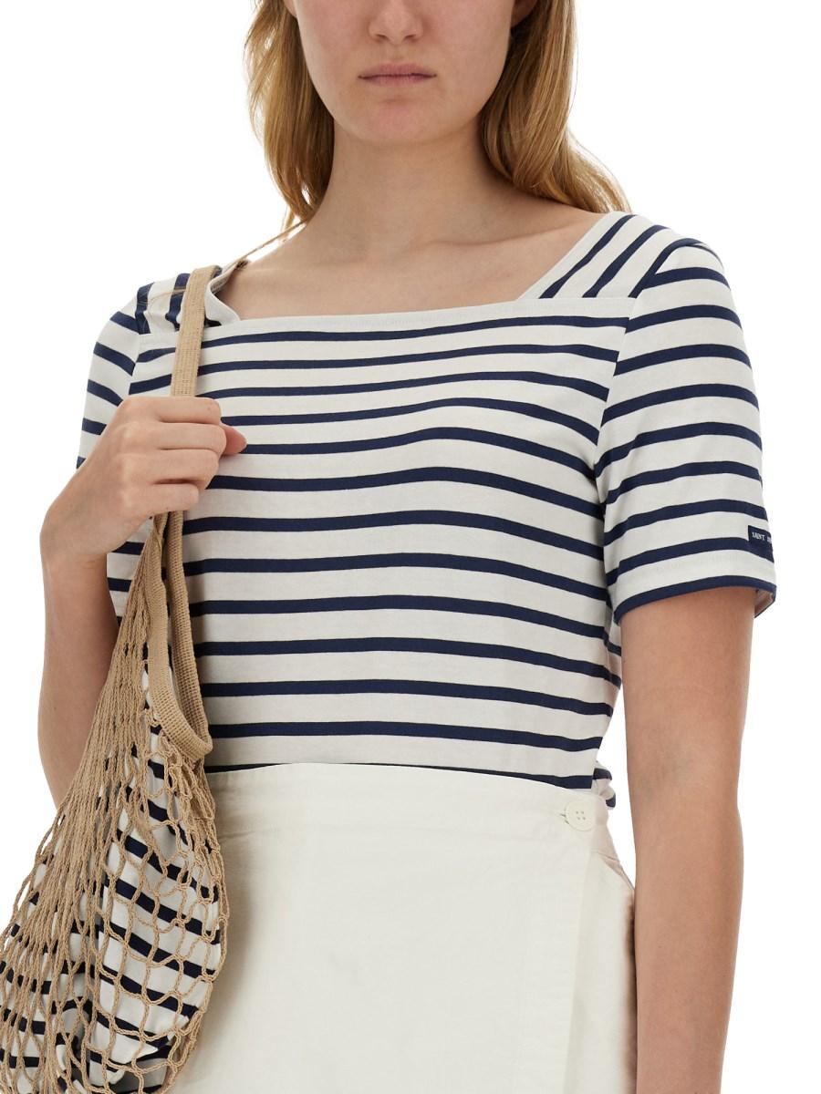 SAINT JAMES T-SHIRT "PLENEUF" IN COTONE CON MOTIVO RIGATO