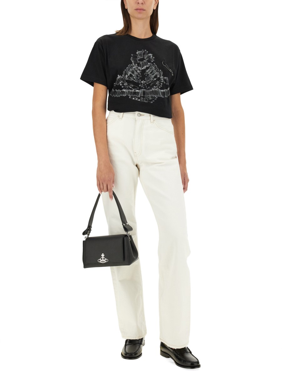 VIVIENNE WESTWOOD T-SHIRT SAFETY PIN IN JERSEY DI COTONE