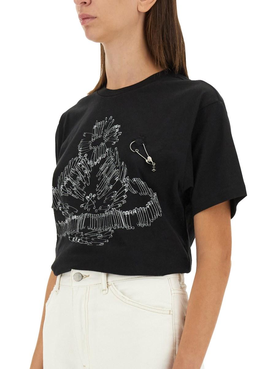 VIVIENNE WESTWOOD T-SHIRT SAFETY PIN IN JERSEY DI COTONE