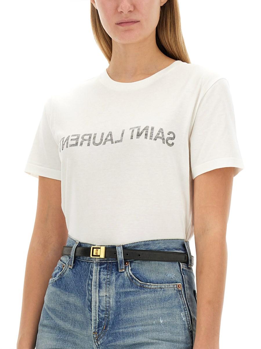 SAINT LAURENT T-SHIRT SAINT LAURENT REVERSE IN JERSEY DI COTONE