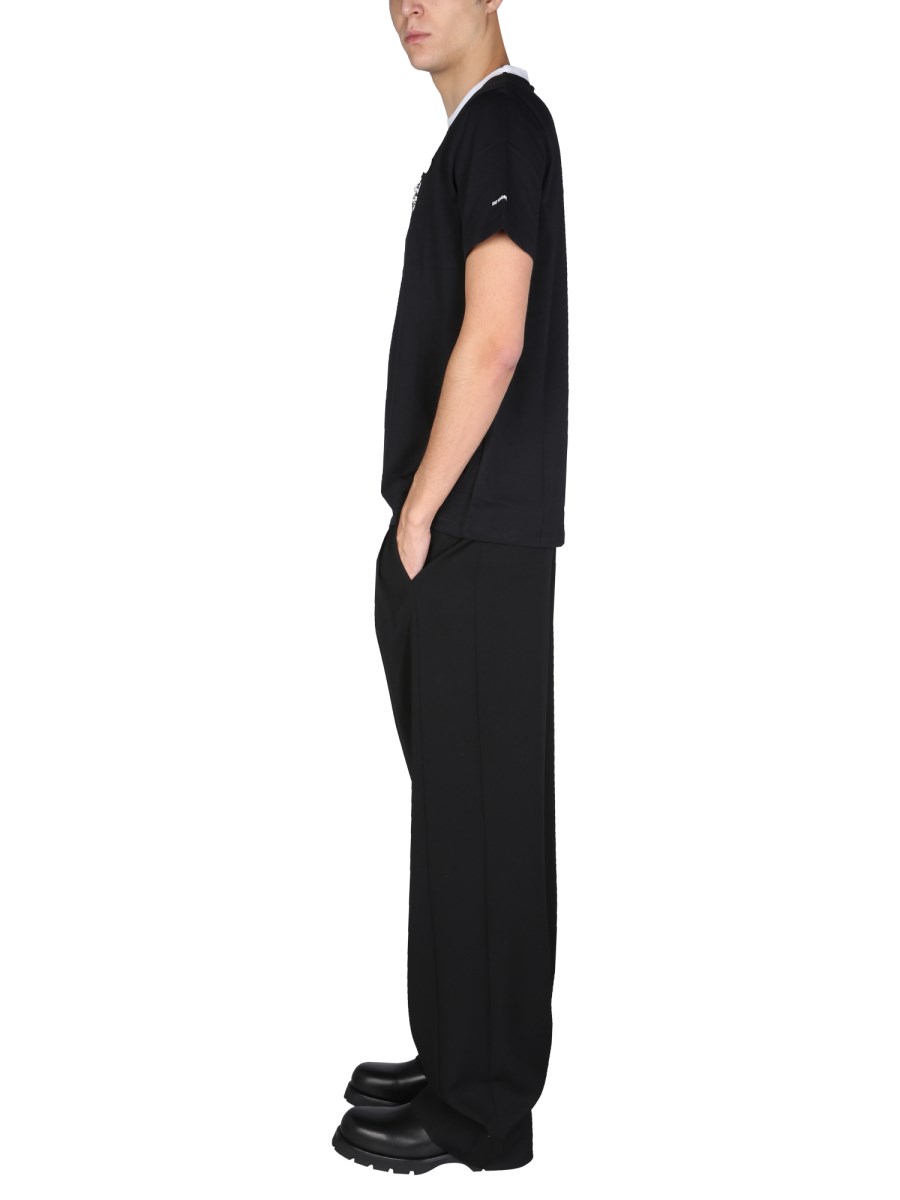 FRED PERRY X RAF SIMONS T-SHIRT SLIM FIT IN JERSEY DI COTONE CON LOGO