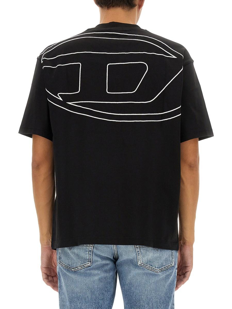 DIESEL T-SHIRT T-BOGGY-MEGOVAL-D IN JERSEY DI COTONE