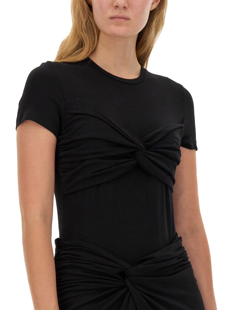 ROTATE BIRGER CHRISTENSEN T-SHIRT TWISTED IN COTONE