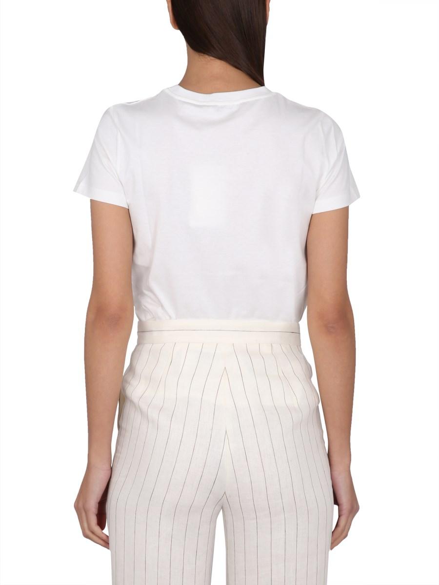 MAX MARA T-SHRIT IN JERSEY DI COTONE CON RICAMO LOGO