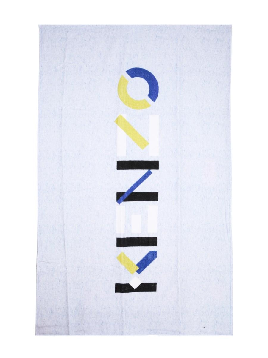 KENZO TELO DA MARE IN SPUGNA DI COTONE CON LOGO COLOR BLOCK