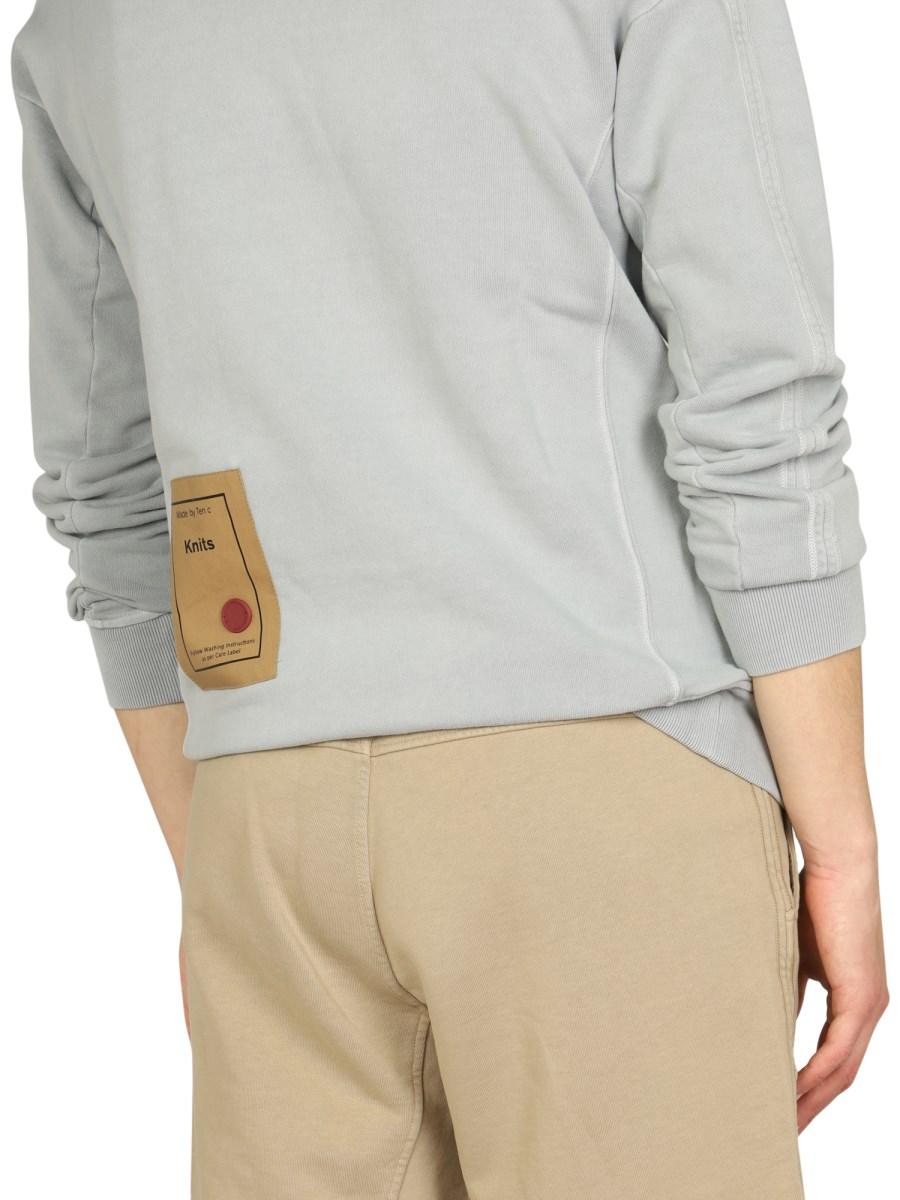 TEN C FELPA IN COTONE CON LOGO