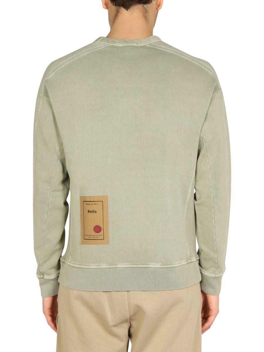 TEN C FELPA IN COTONE CON LOGO